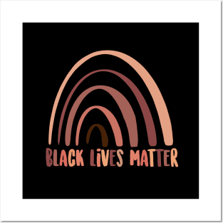 Black Lives Matter Rainbow Brown Black skin tones Posters and Art